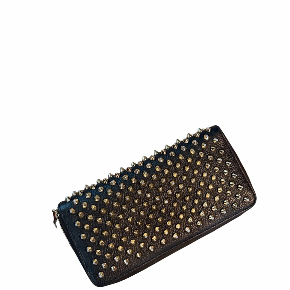 Christian Louboutin Panettone Black Studded Zip Wallet
Gold studs, red inside - Picture 2 of 7